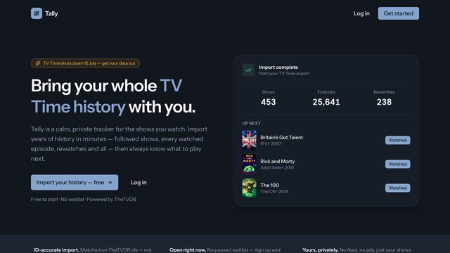 Screenshot of Tally